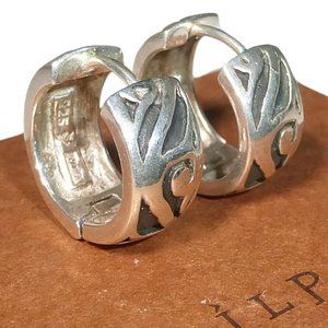 Silpada P1735 Sterling Silver Huggie Hoop Earrings .925 Scrolling Scroll
